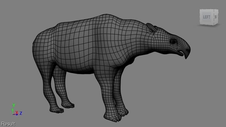 indricotherium metal animal 3D model_1