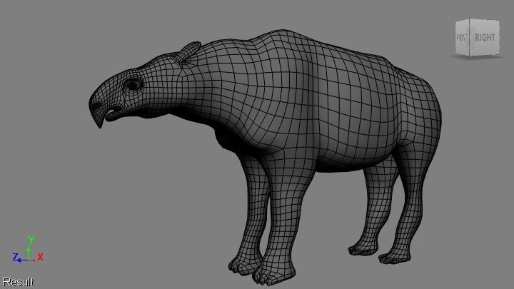 indricotherium metal animal 3D model_4