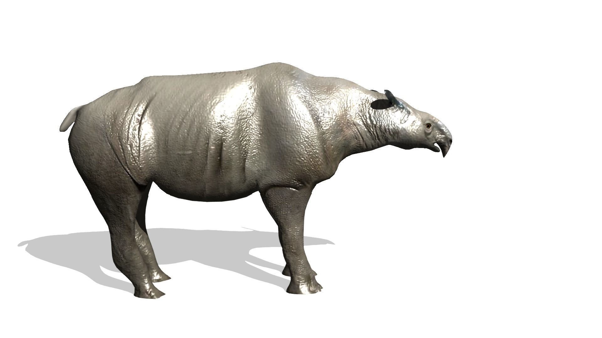 indricotherium metal animal 3D model_2