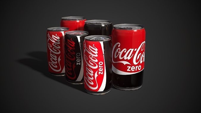 Coca-Cola can 335ml - 222ml  - Game Ready Low-poly 3D model Low-poly 3D model