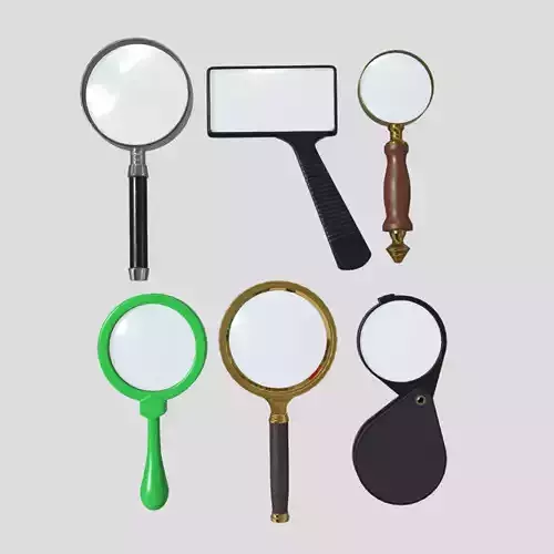 Magnifying Glass Pack Low-poly 3D model