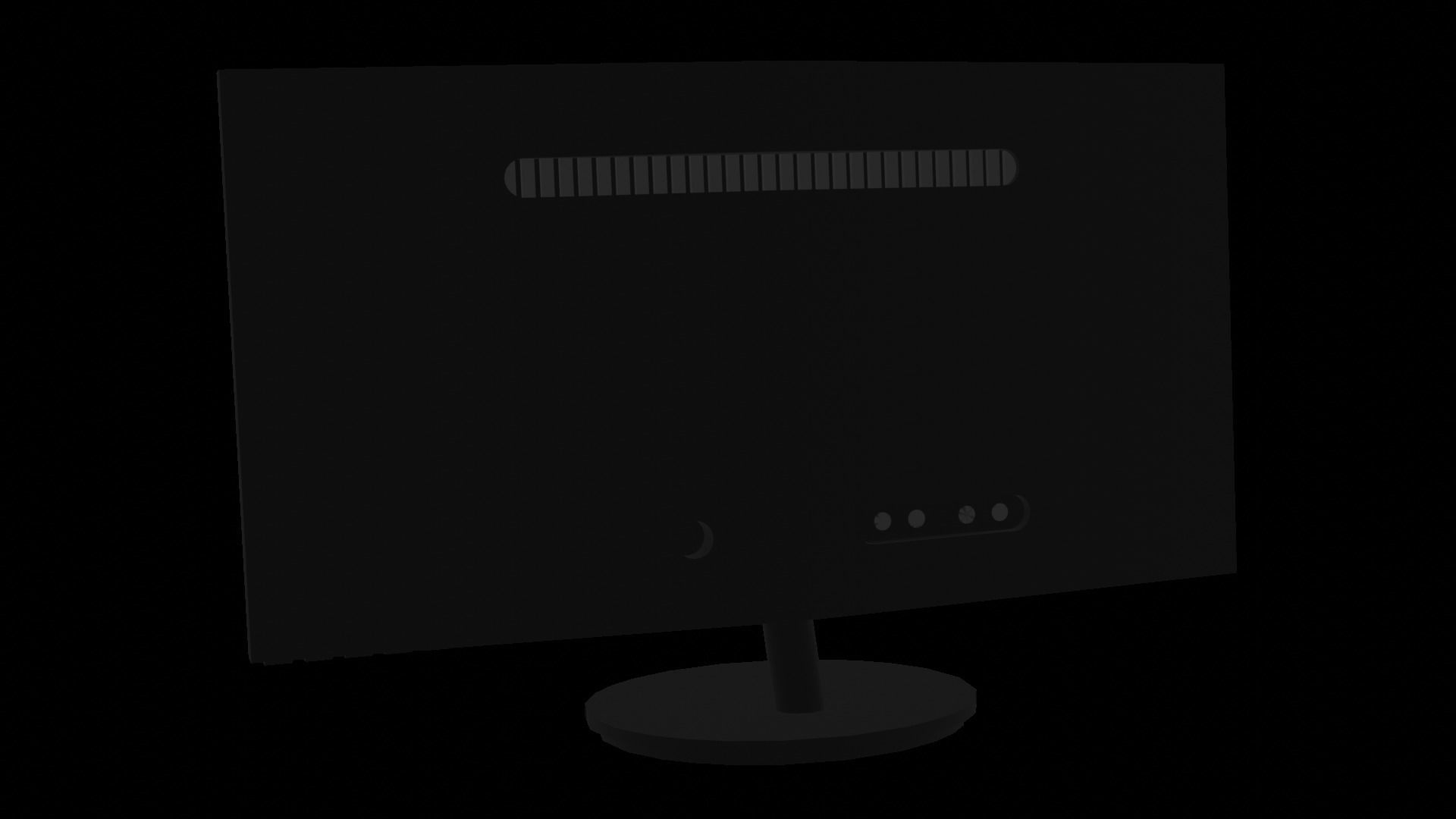 Computer Monitor Low Poly Model Low-poly 3D model_1