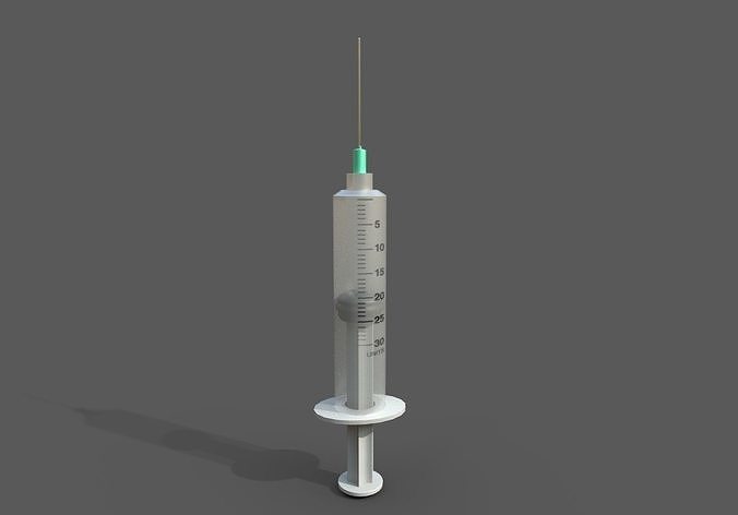 syringe Low-poly 3D model