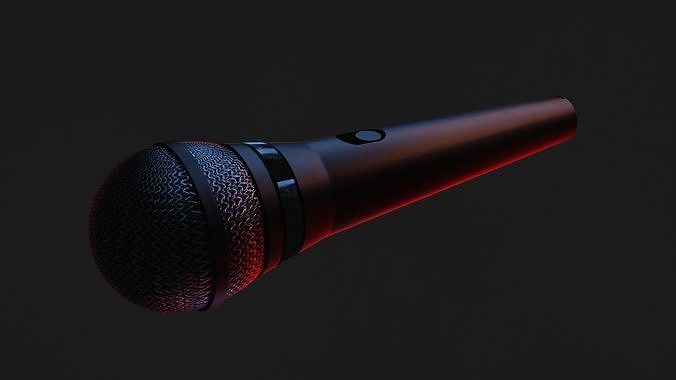 Shure PGA58 - XLR Microphone Low-poly 3D model
