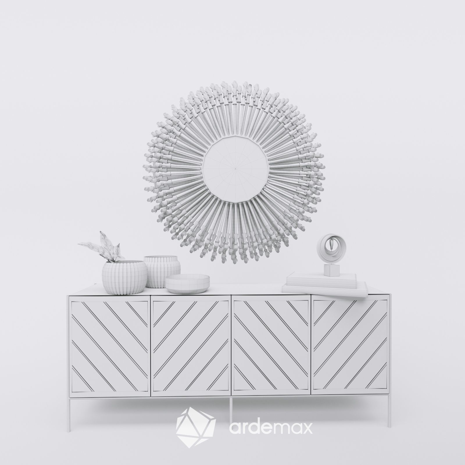 Cabinet with decor set by KOKET 3D model_7