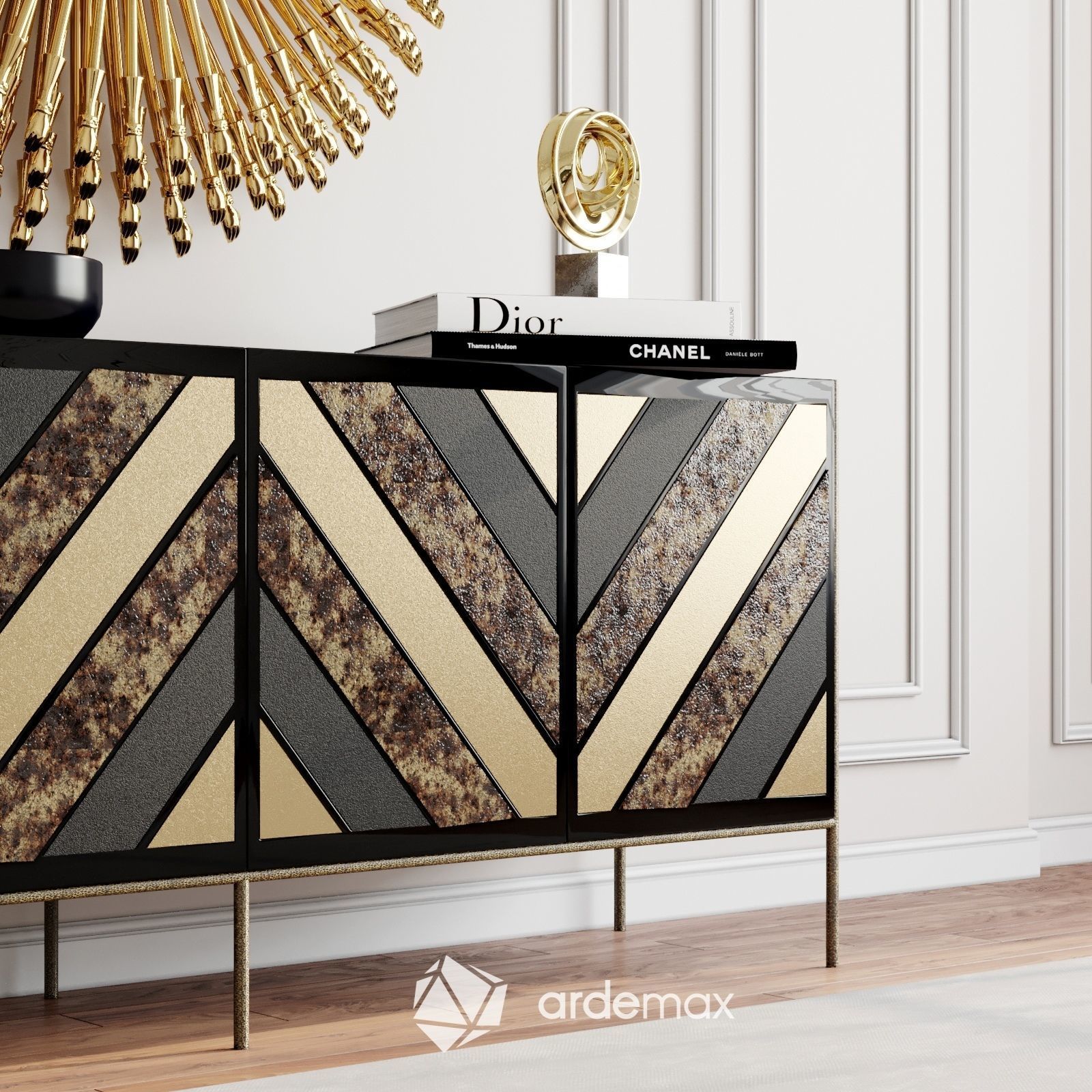 Cabinet with decor set by KOKET 3D model_4