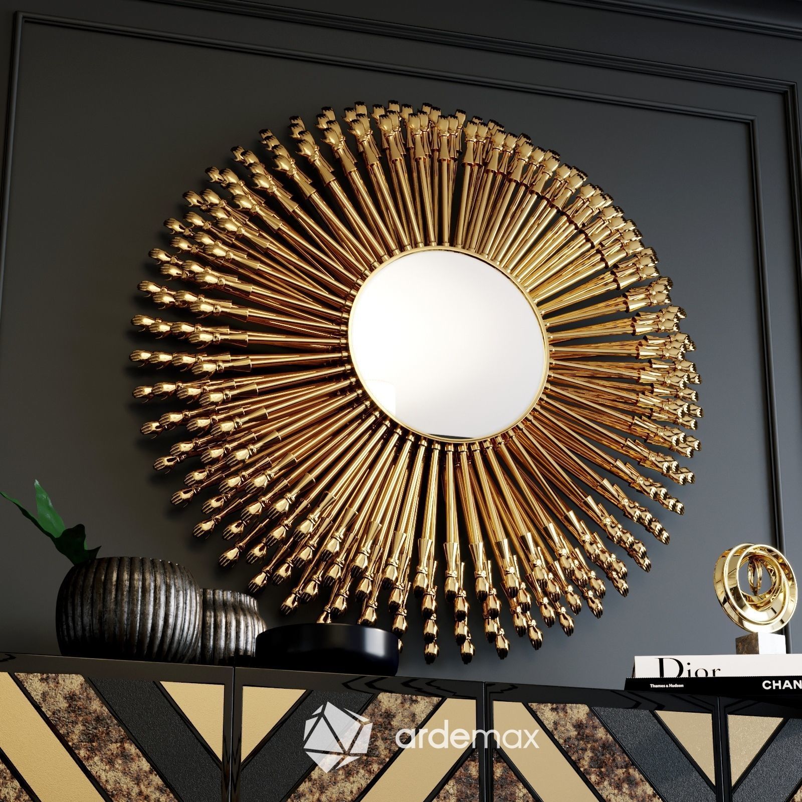 Cabinet with decor set by KOKET 3D model_6