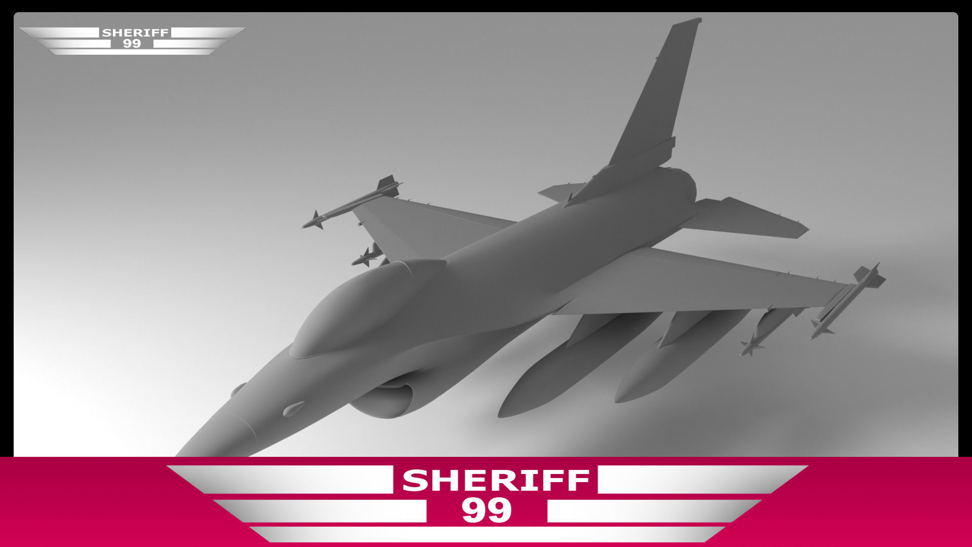 f 16 fighter 3D model_2