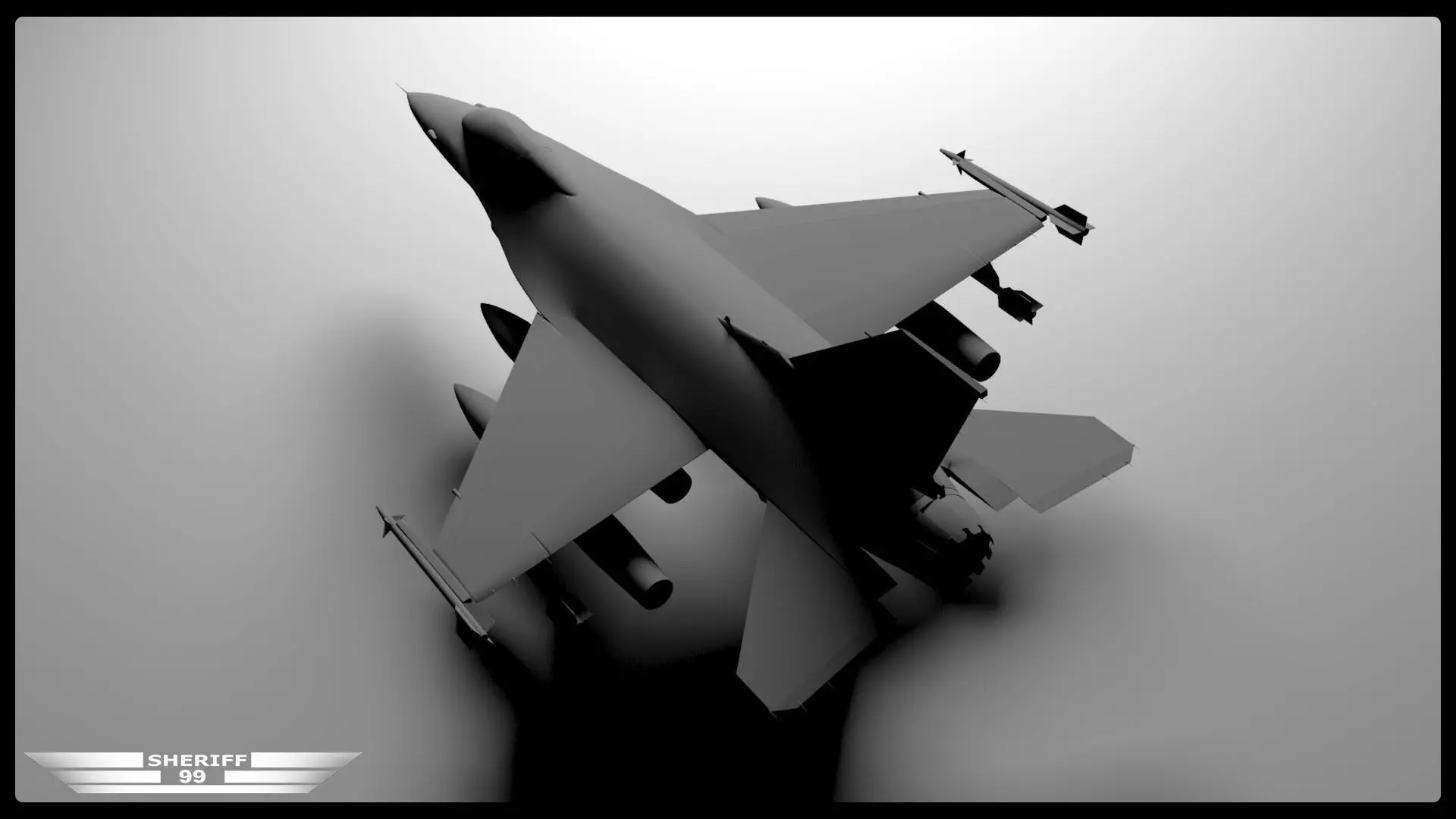 f 16 fighter 3D model_0