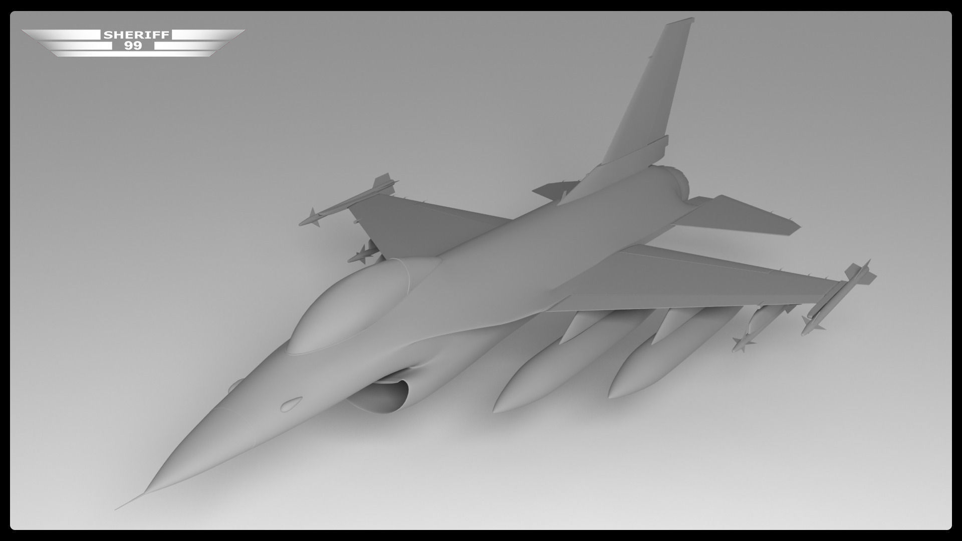 f 16 fighter 3D model_3