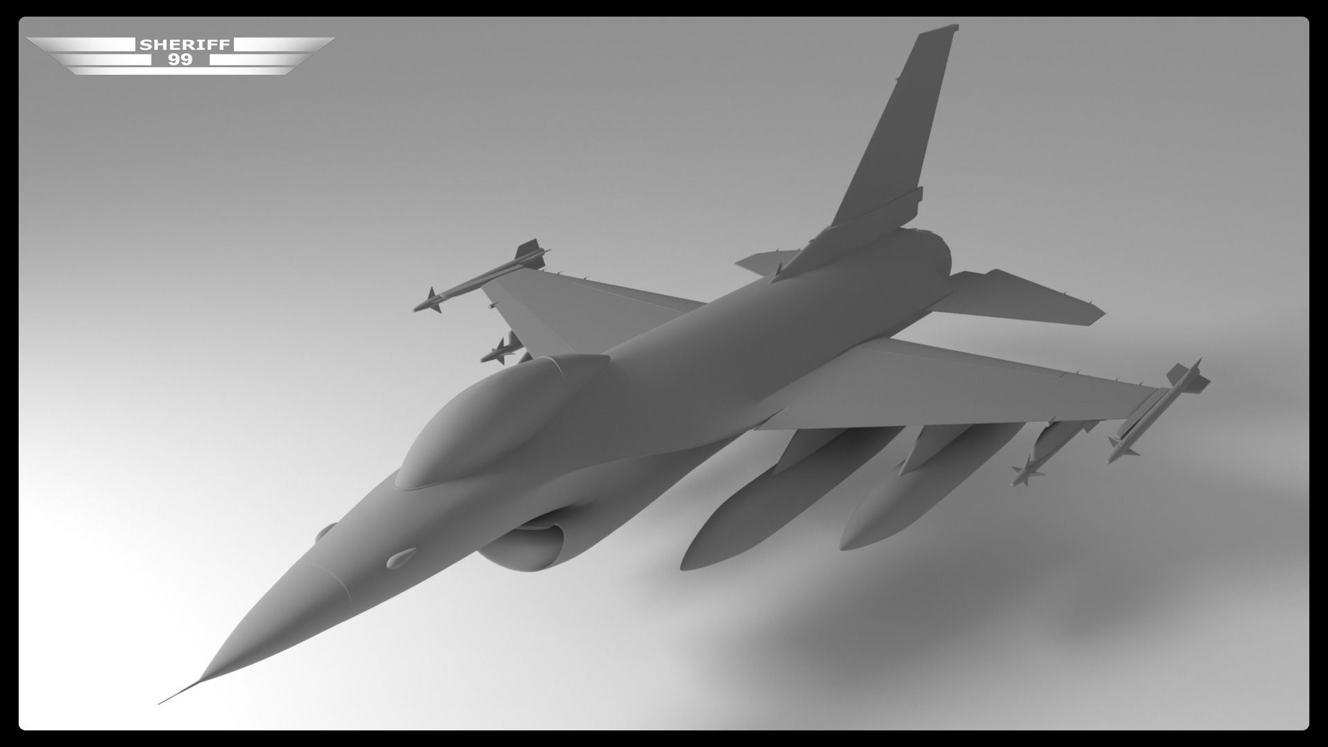 f 16 fighter 3D model_1