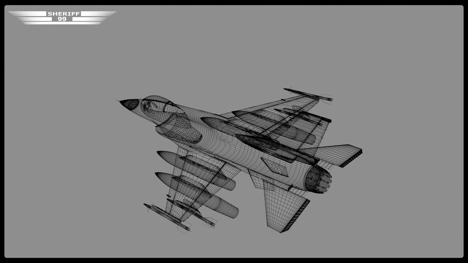 f 16 fighter 3D model_4