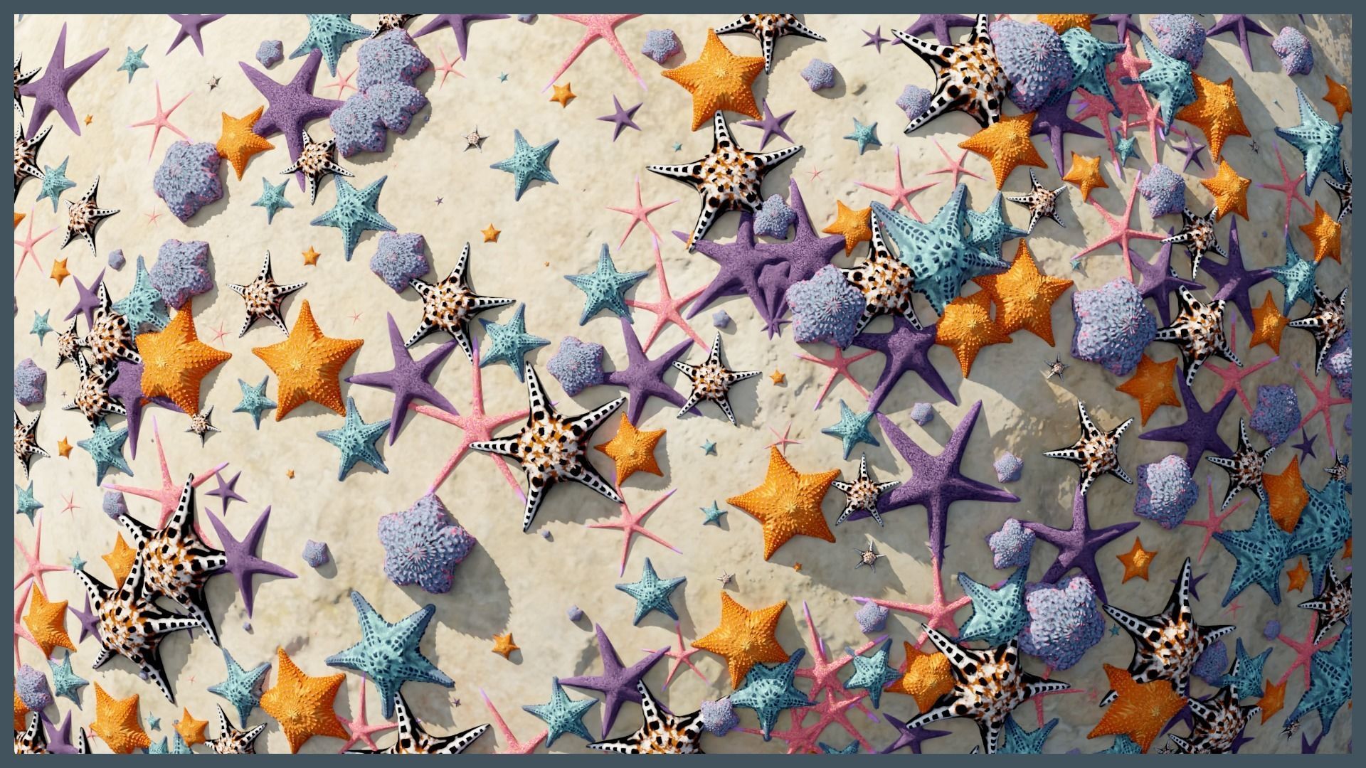 Starfish Variety Pack 4 Low-poly 3D model_2