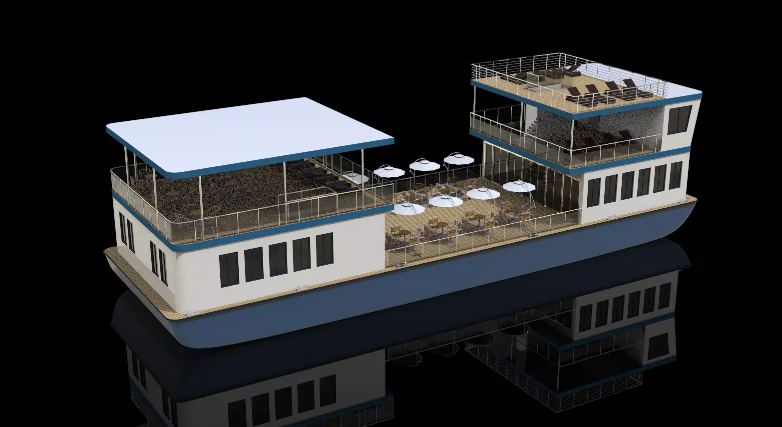 tour boat 3D model