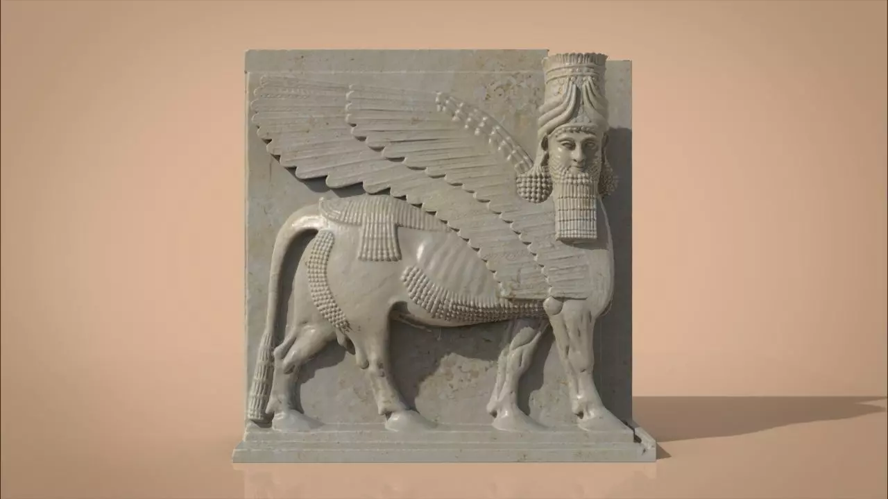 Assyrian Human headed winged bull 3D print model_0
