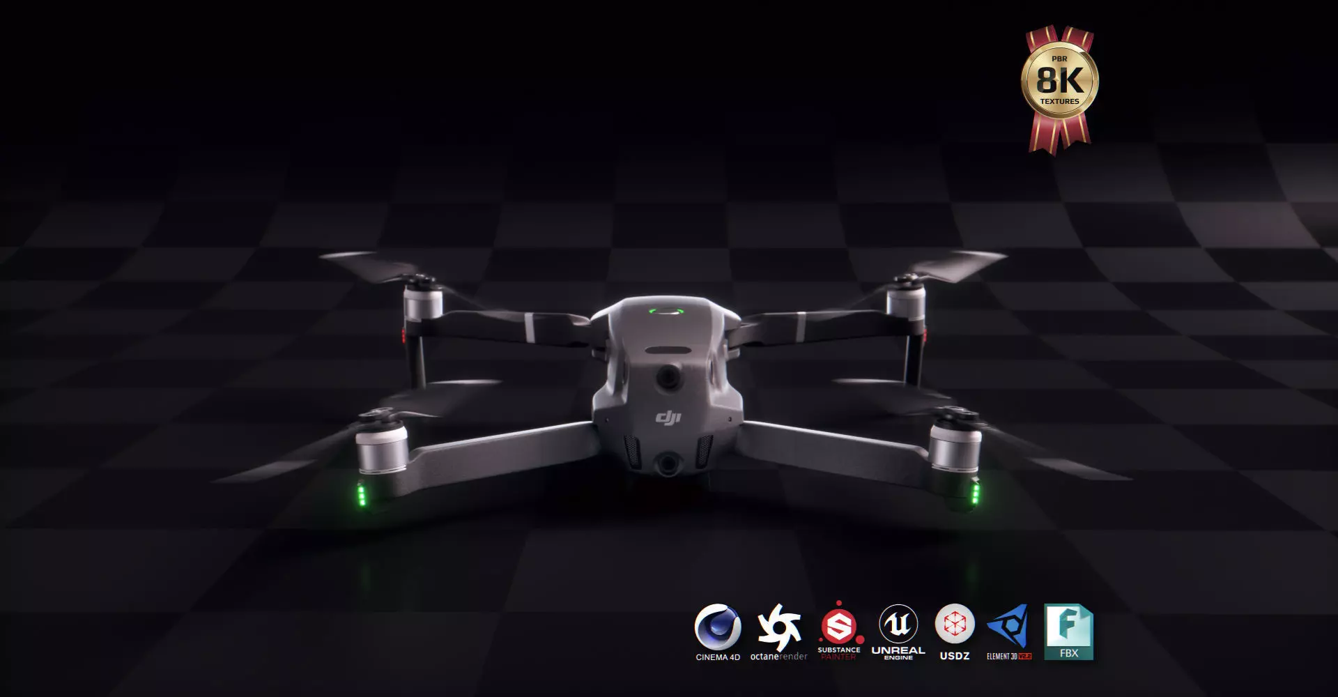 DJI Mavic 2 Pro Low-poly 3D model_0