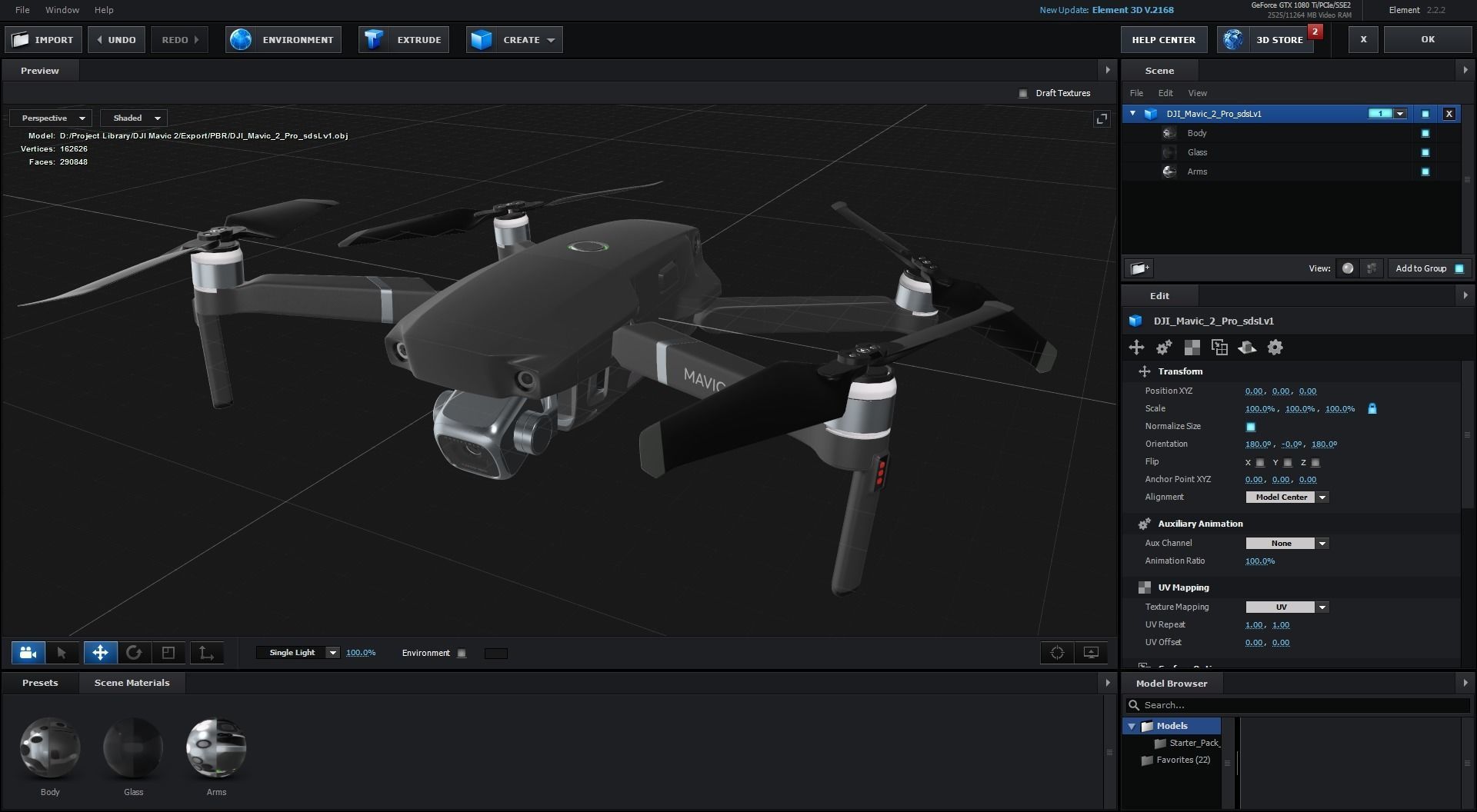 DJI Mavic 2 Pro Low-poly 3D model_40