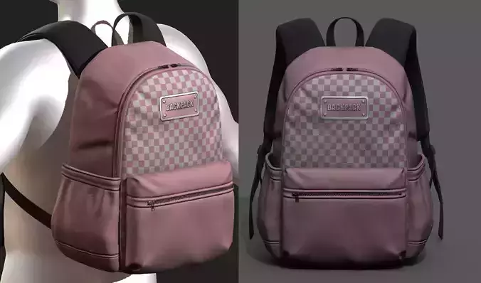 Backpack Camping bag baggage Color 3d low poly 