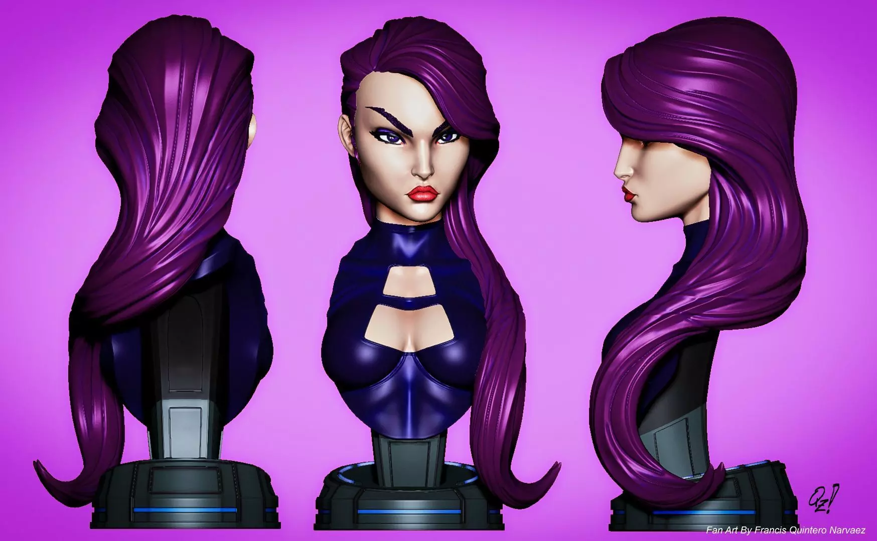 Campbells Psylocke Bust 3D print model_0