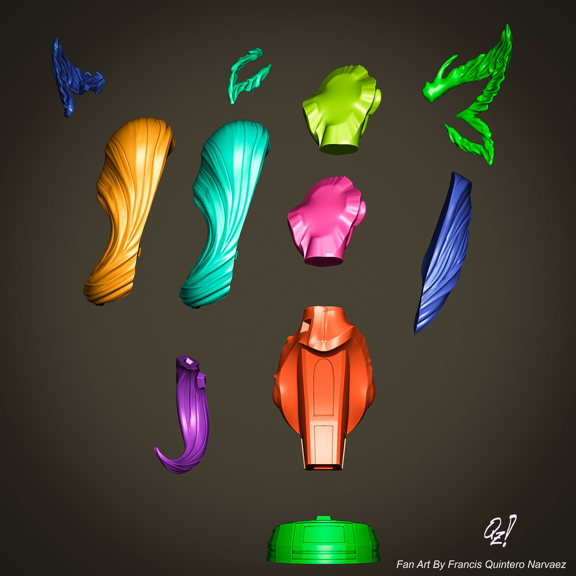 Campbells Psylocke Bust 3D print model_3