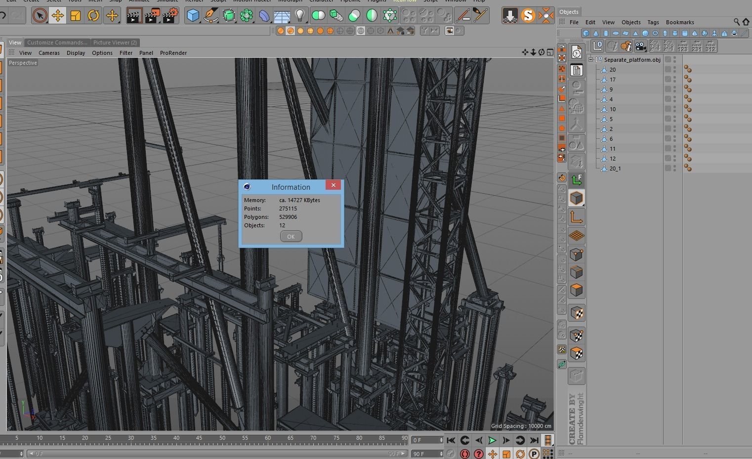 Separation platform 3D model_7