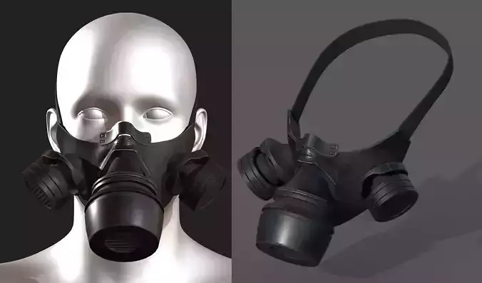 Gas mask black protection futuristic fantasy 