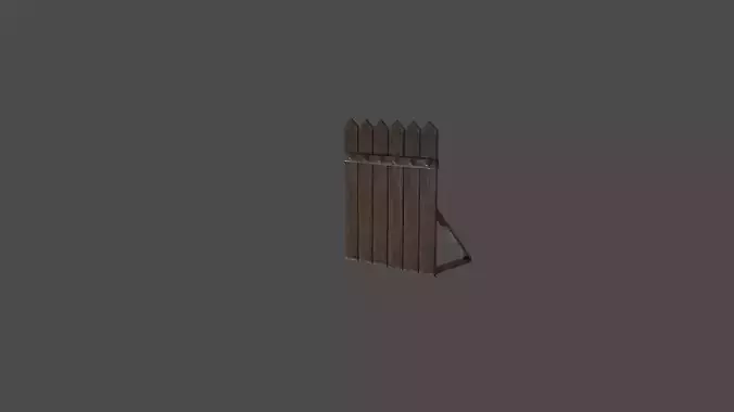 Wood barrier Low-poly 3D model