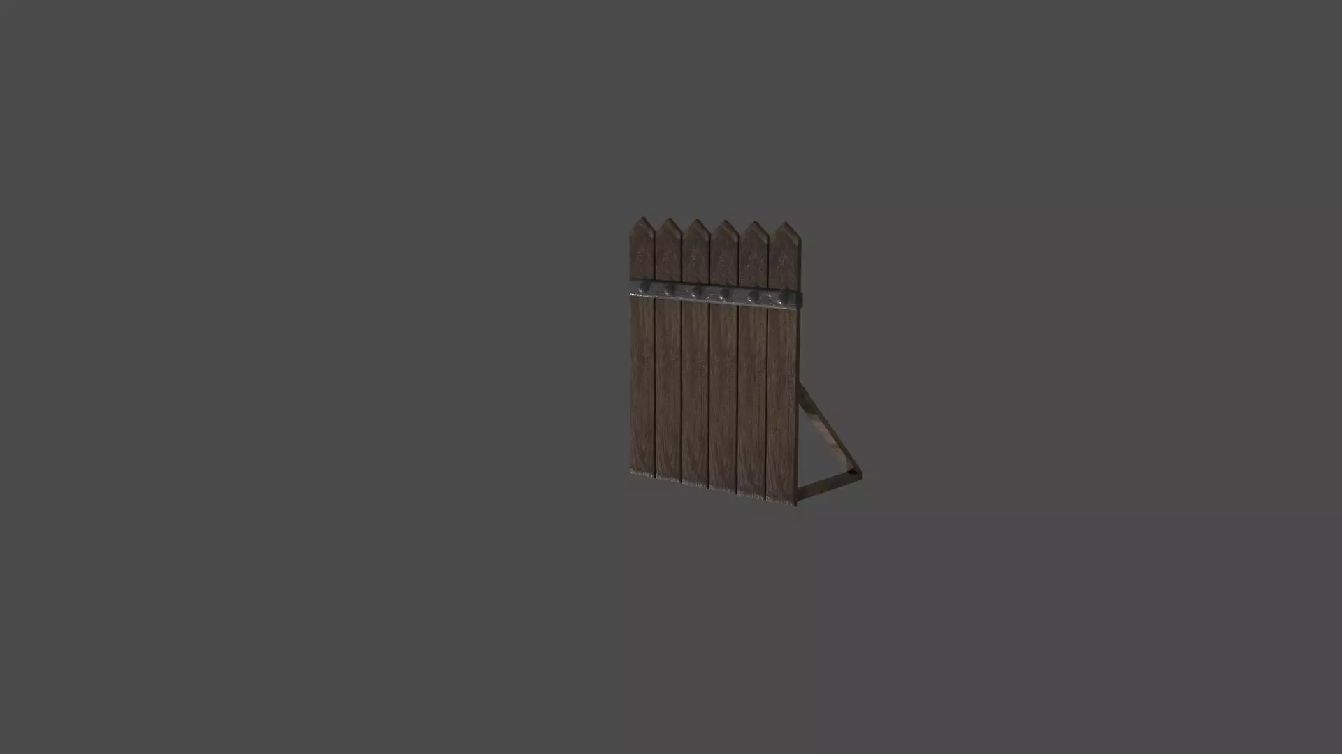 Wood barrier Low-poly 3D model_0