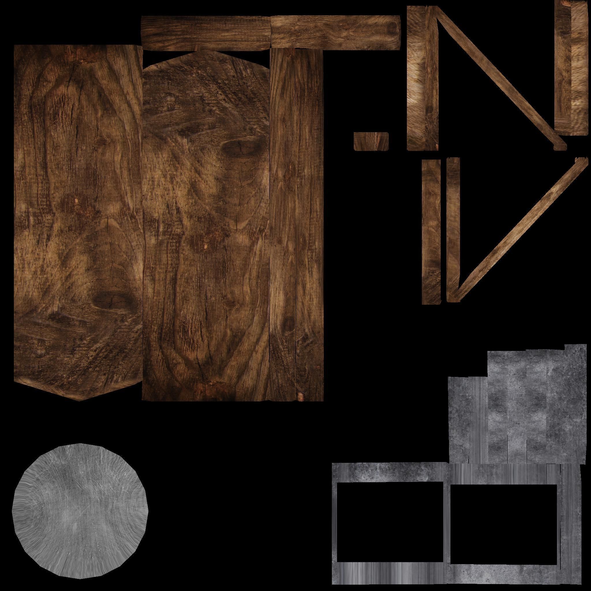 Wood barrier Low-poly 3D model_3