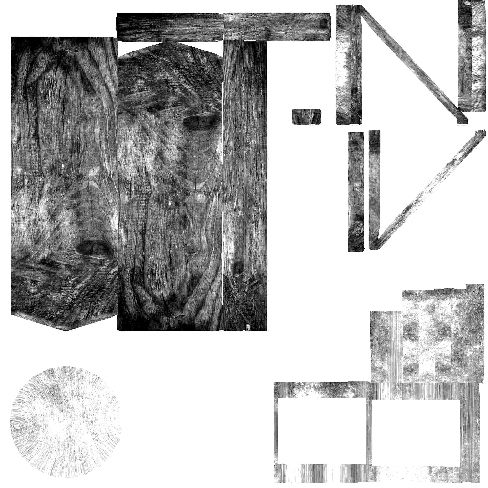 Wood barrier Low-poly 3D model_1