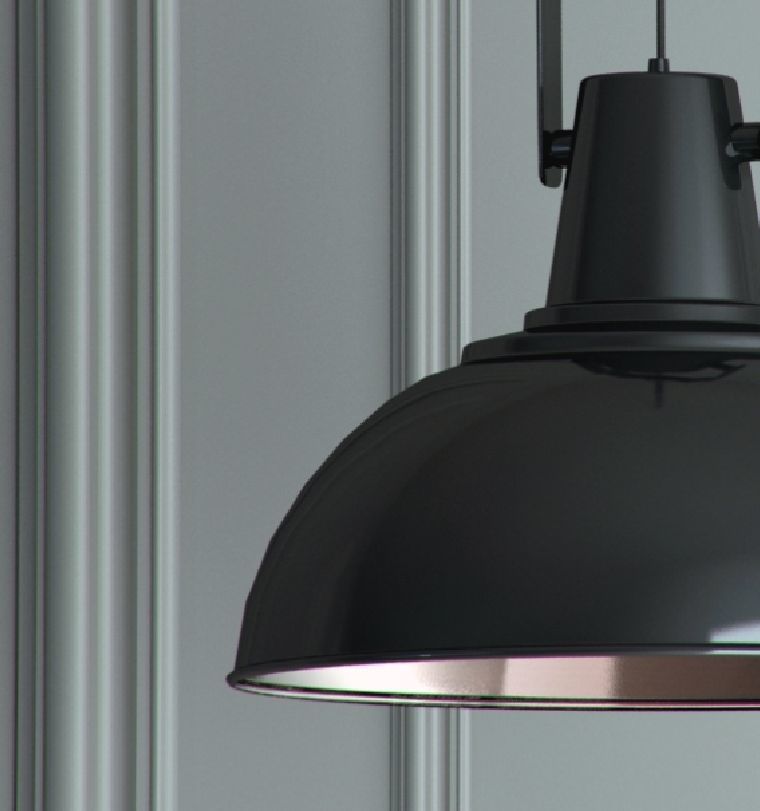 Hanging lamp Gloss Black by Romatti 3D model_3