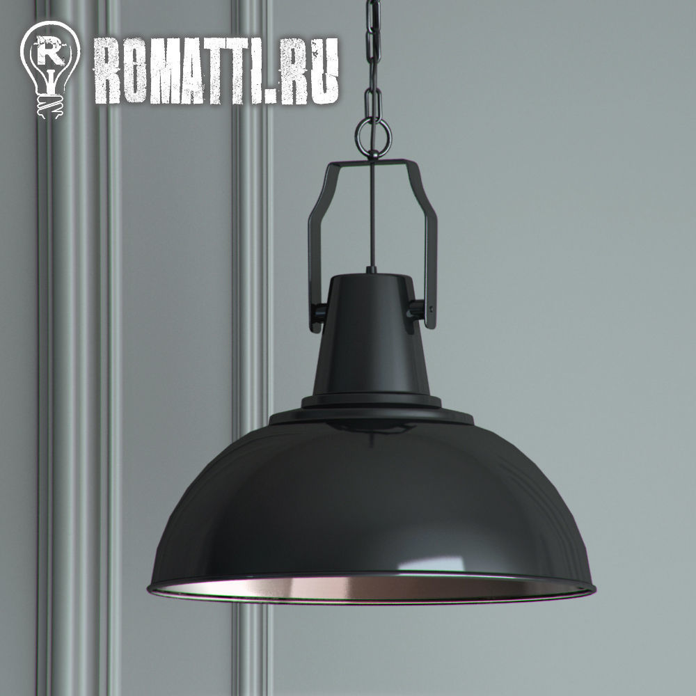 Hanging lamp Gloss Black by Romatti 3D model_1