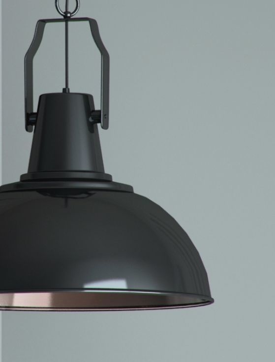 Hanging lamp Gloss Black by Romatti 3D model_4