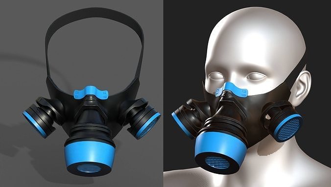 Gas mask protection futuristic fantasy plastic  Low-poly 3D model