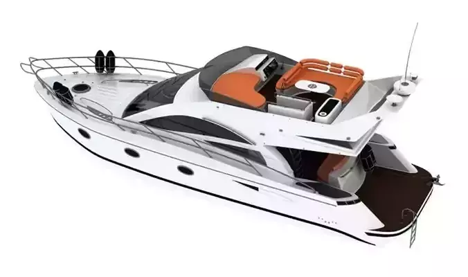 small yacht 3D model 