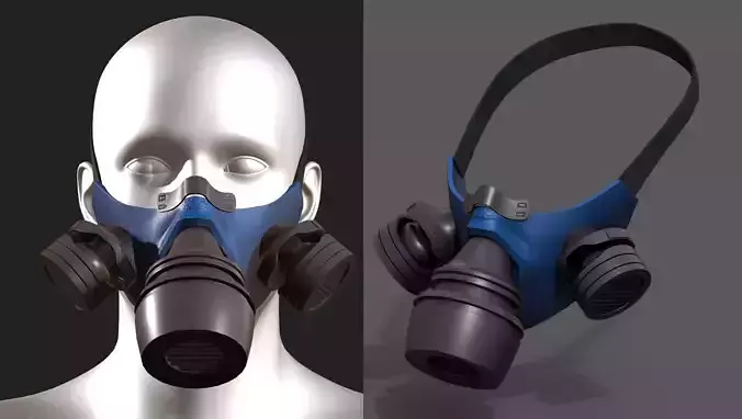 Gas mask plastic protection isolated scifi  Low-poly 3D model