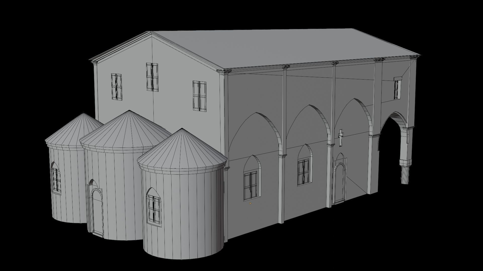 Aziz paulus kilisesi Low-poly 3D model_4