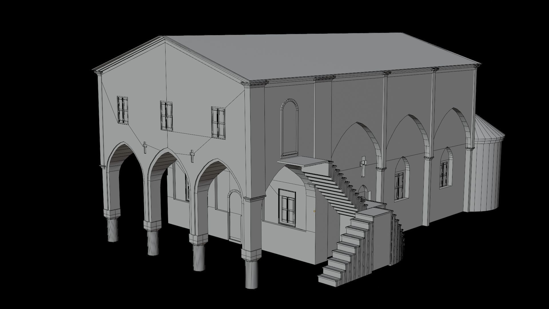 Aziz paulus kilisesi Low-poly 3D model_5