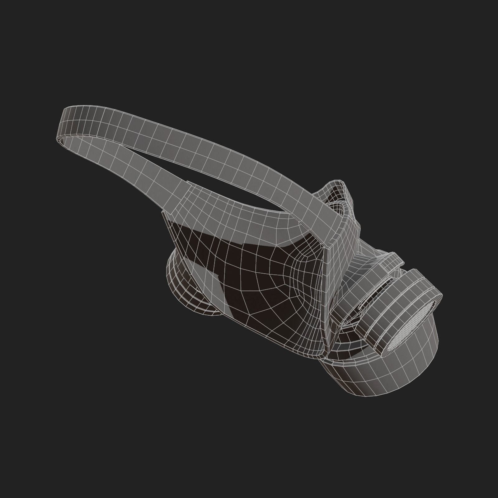 Gas mask respirator military combat  Low-poly 3D model_11