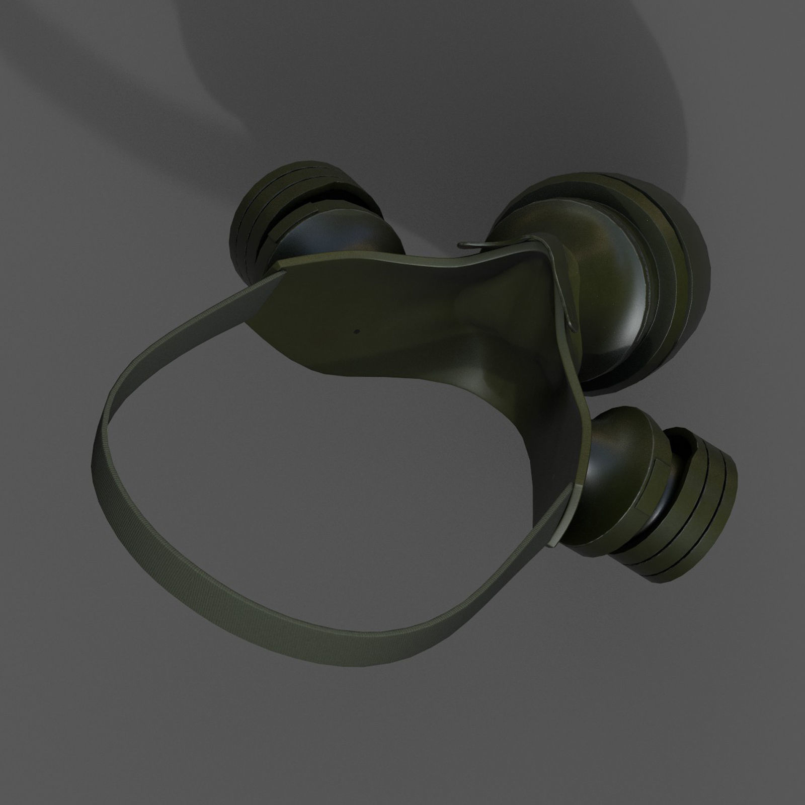 Gas mask respirator military combat  Low-poly 3D model_6