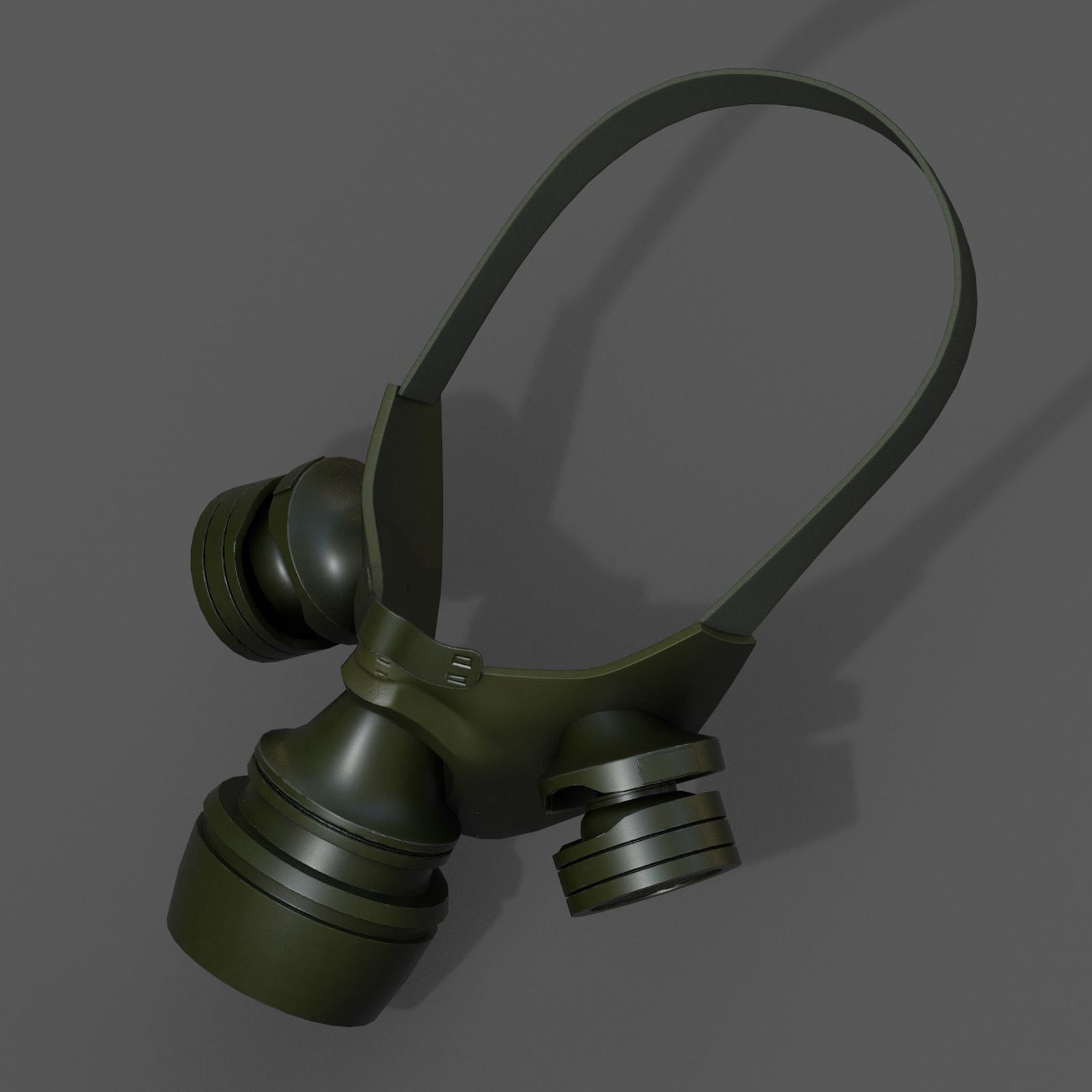 Gas mask respirator military combat  Low-poly 3D model_5