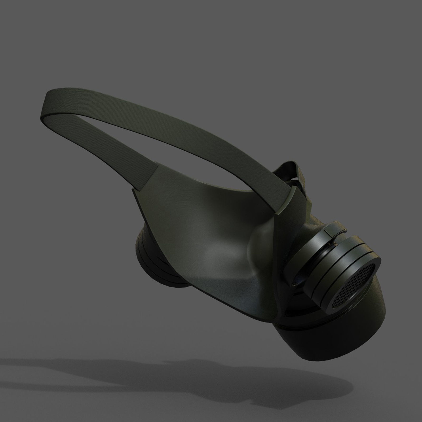 Gas mask respirator military combat  Low-poly 3D model_8