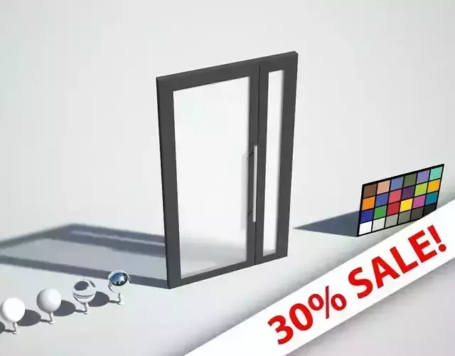 Door with frosted glass panels