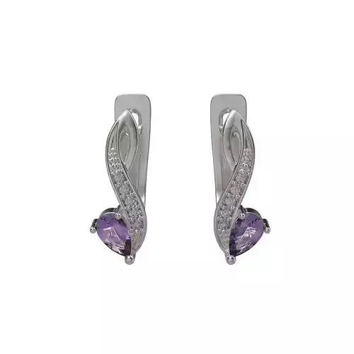 Earrings  with gems and diamonds 3dm stl print