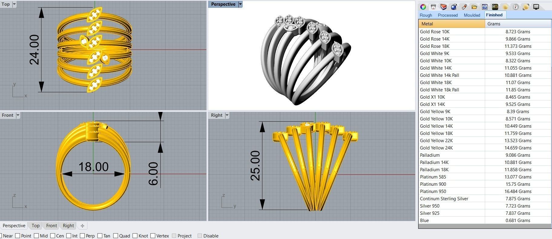 Set Delicate Jewelry 3D - 9 Models 3D Model Collection_61