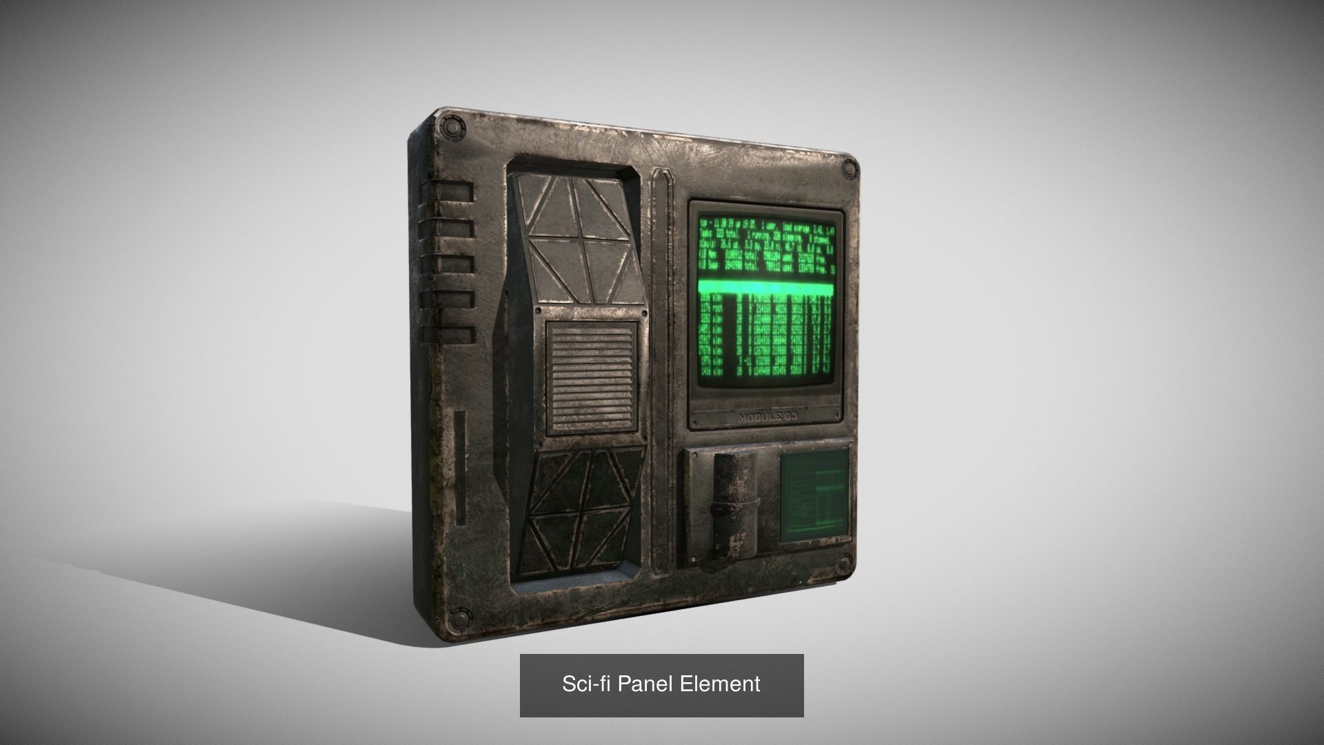 Sci-fi Wall-mounted pack 3D Model Collection_7
