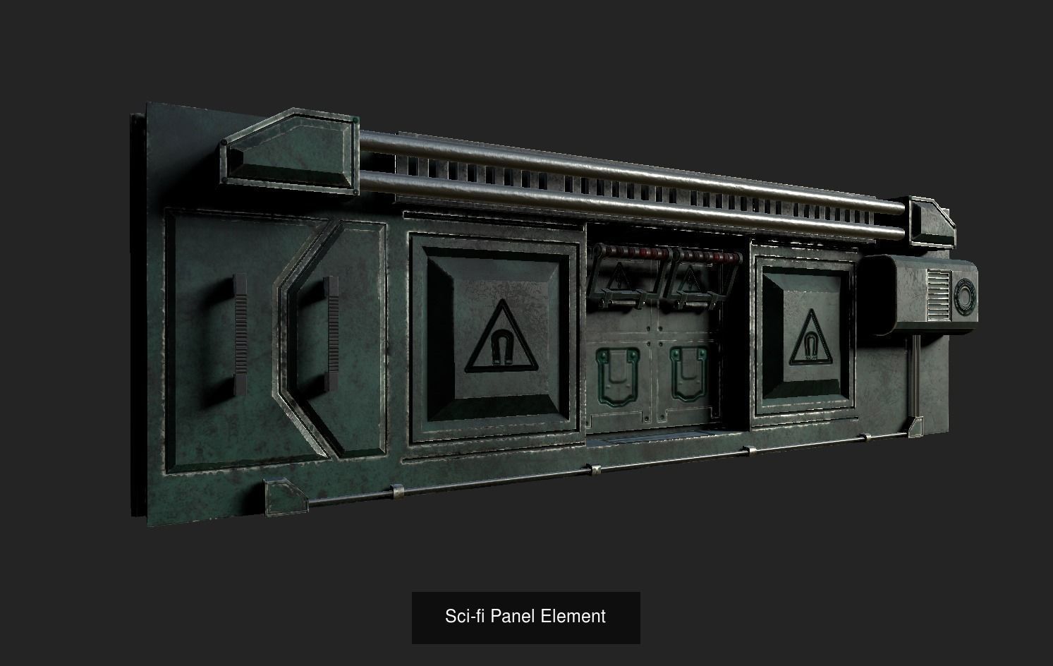 Sci-fi Wall-mounted pack 3D Model Collection_6