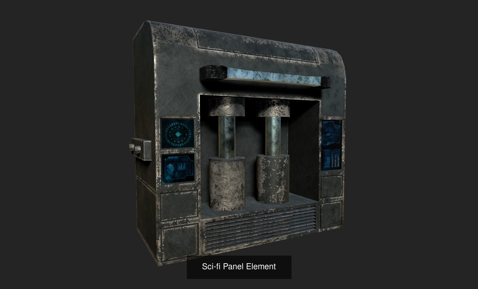 Sci-fi Wall-mounted pack 3D Model Collection_1