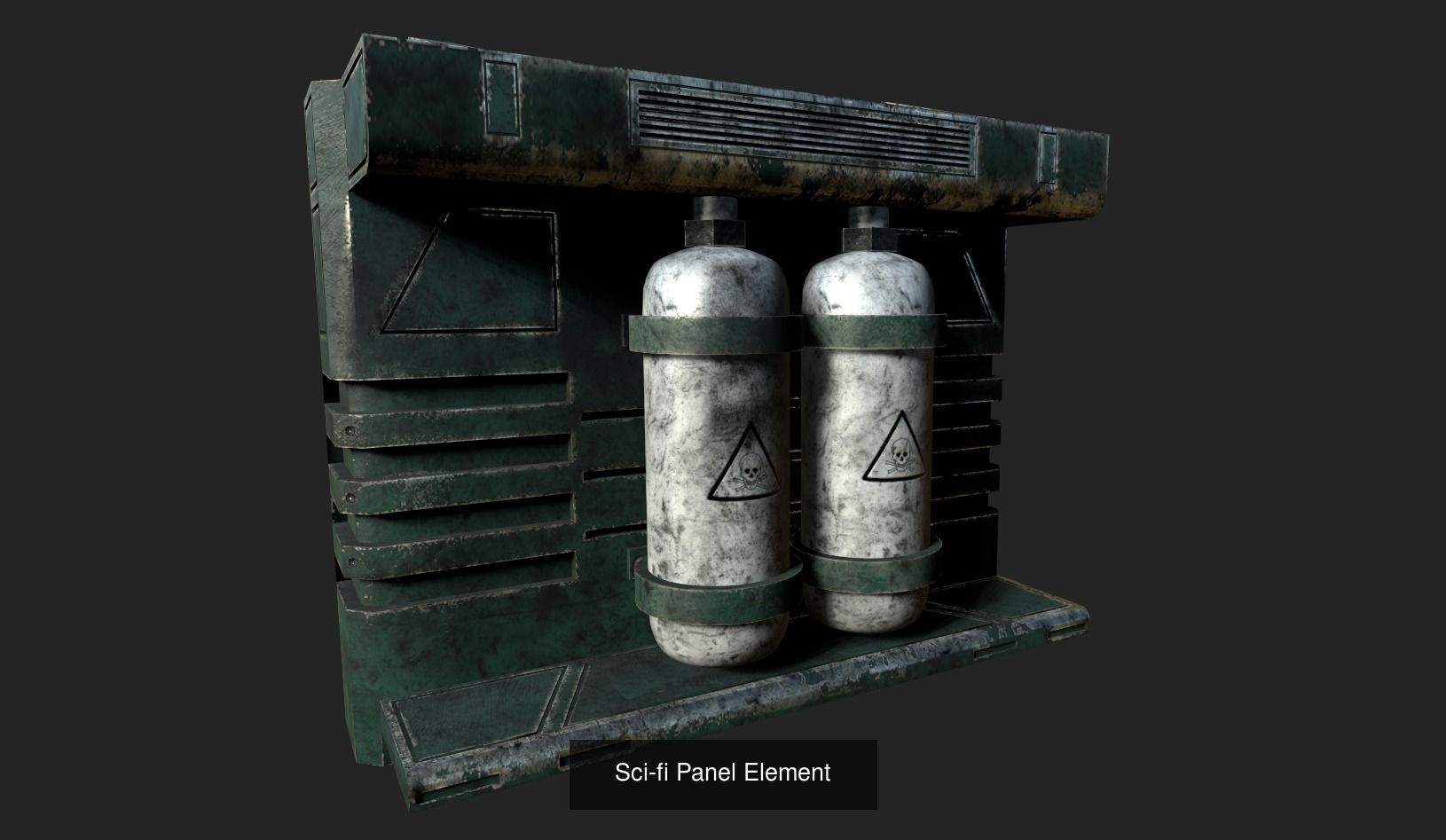 Sci-fi Wall-mounted pack 3D Model Collection_5