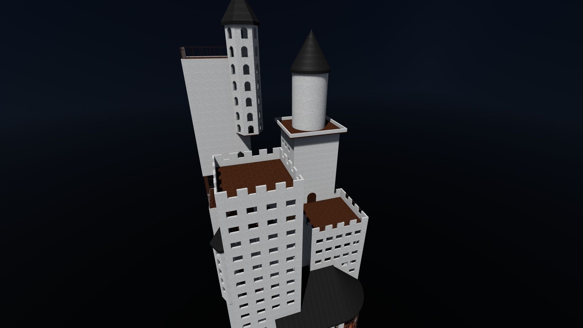 Castle-like Building I Skyscraper 3D model_8